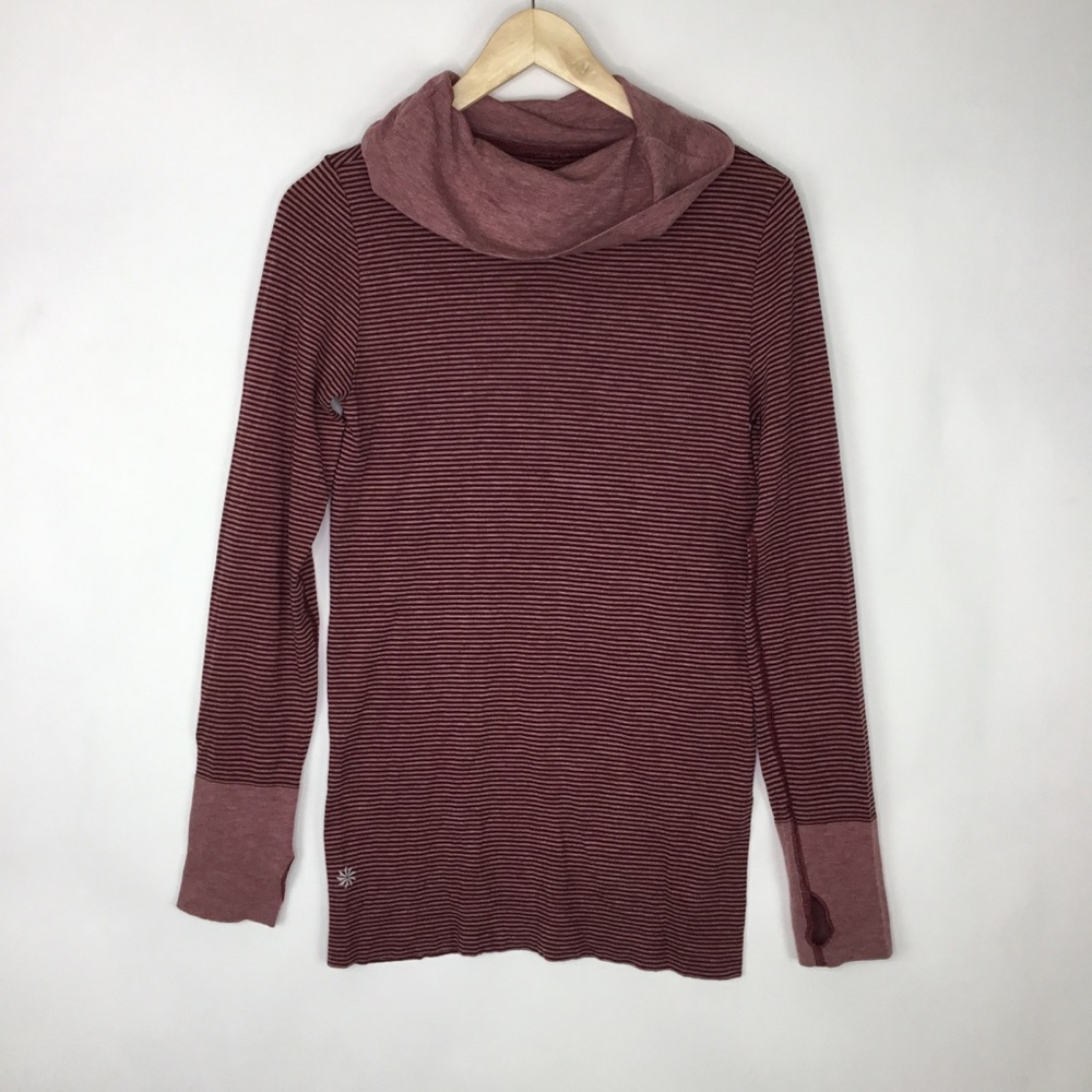 Athleta Cowl neck Striped Shirt